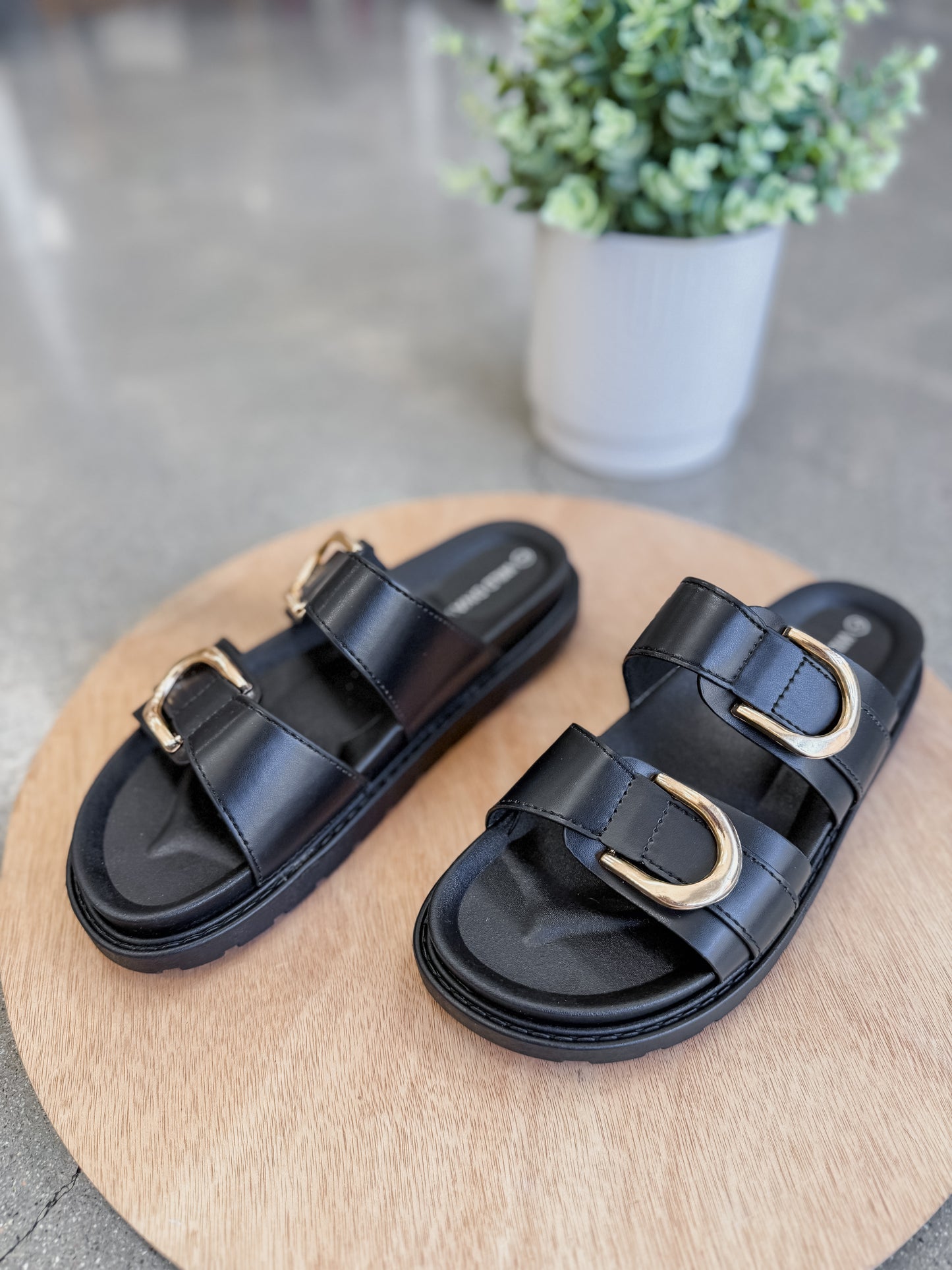 Giana Double Strap Leather Sandals