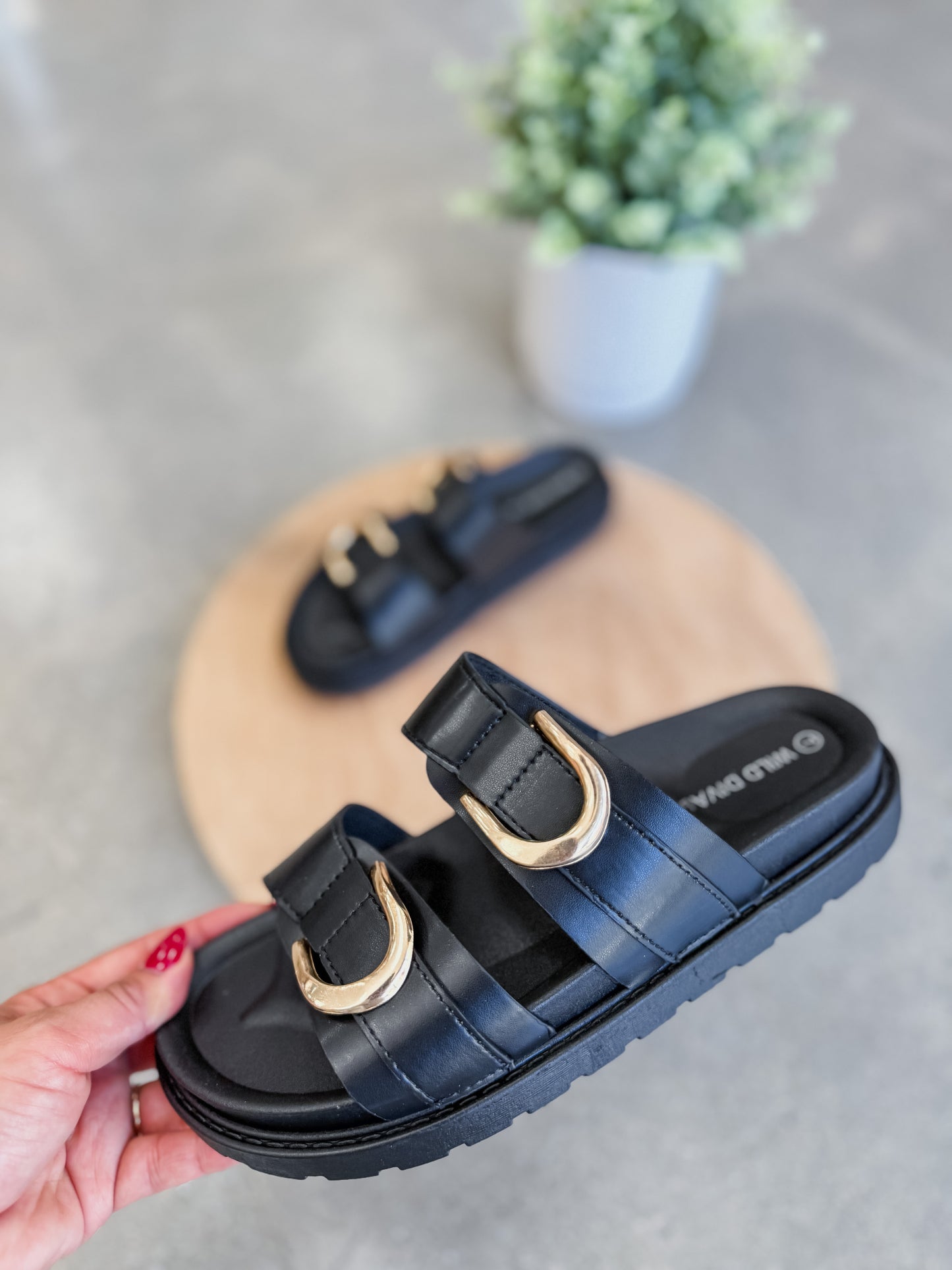 Giana Double Strap Leather Sandals