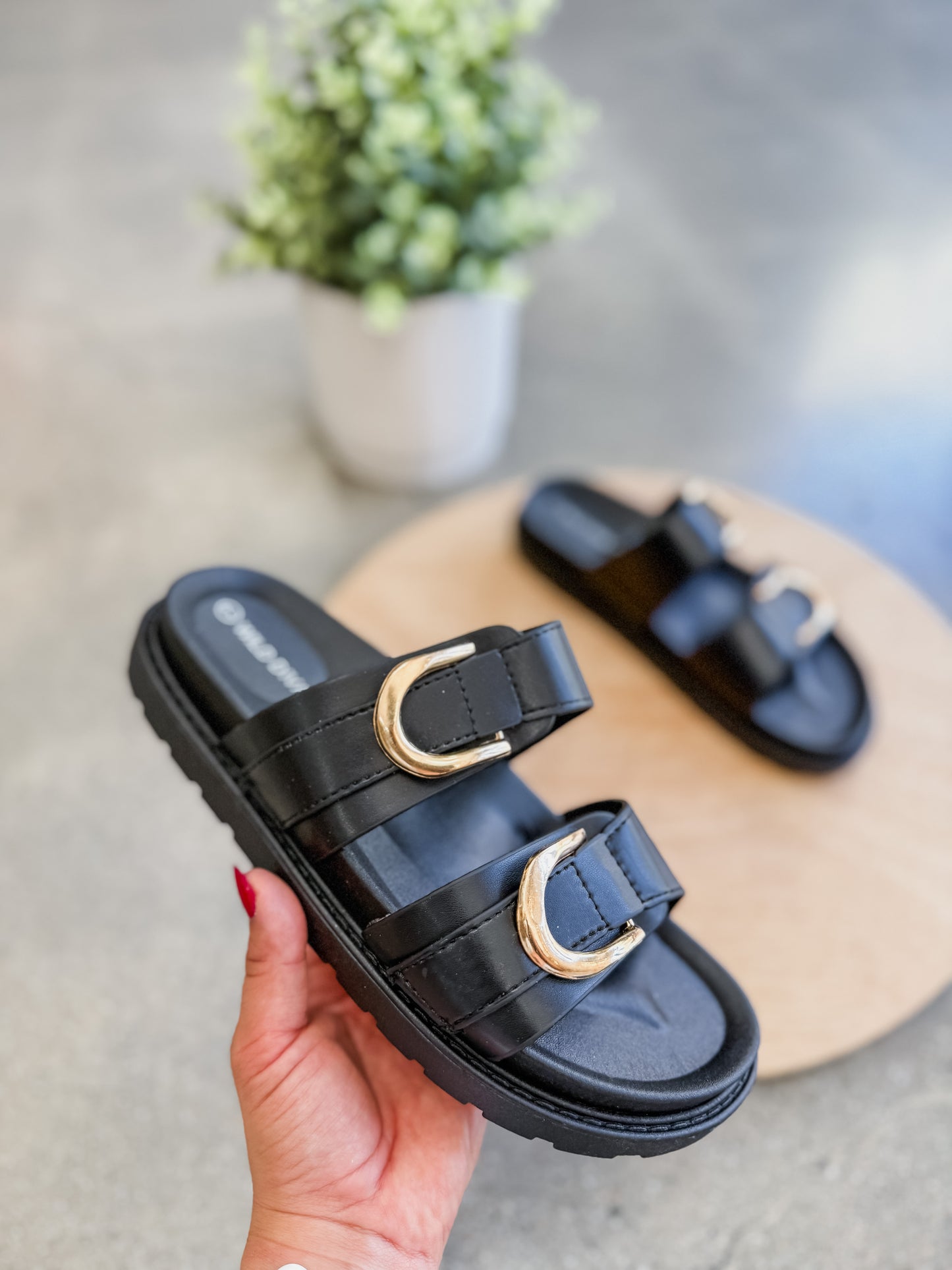 Giana Double Strap Leather Sandals