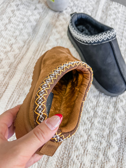Oaklee Suede Low Slipper Booties