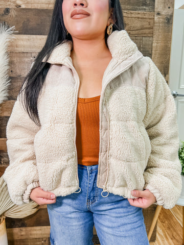 Cozy Babe Sherpa Puffer Jacket