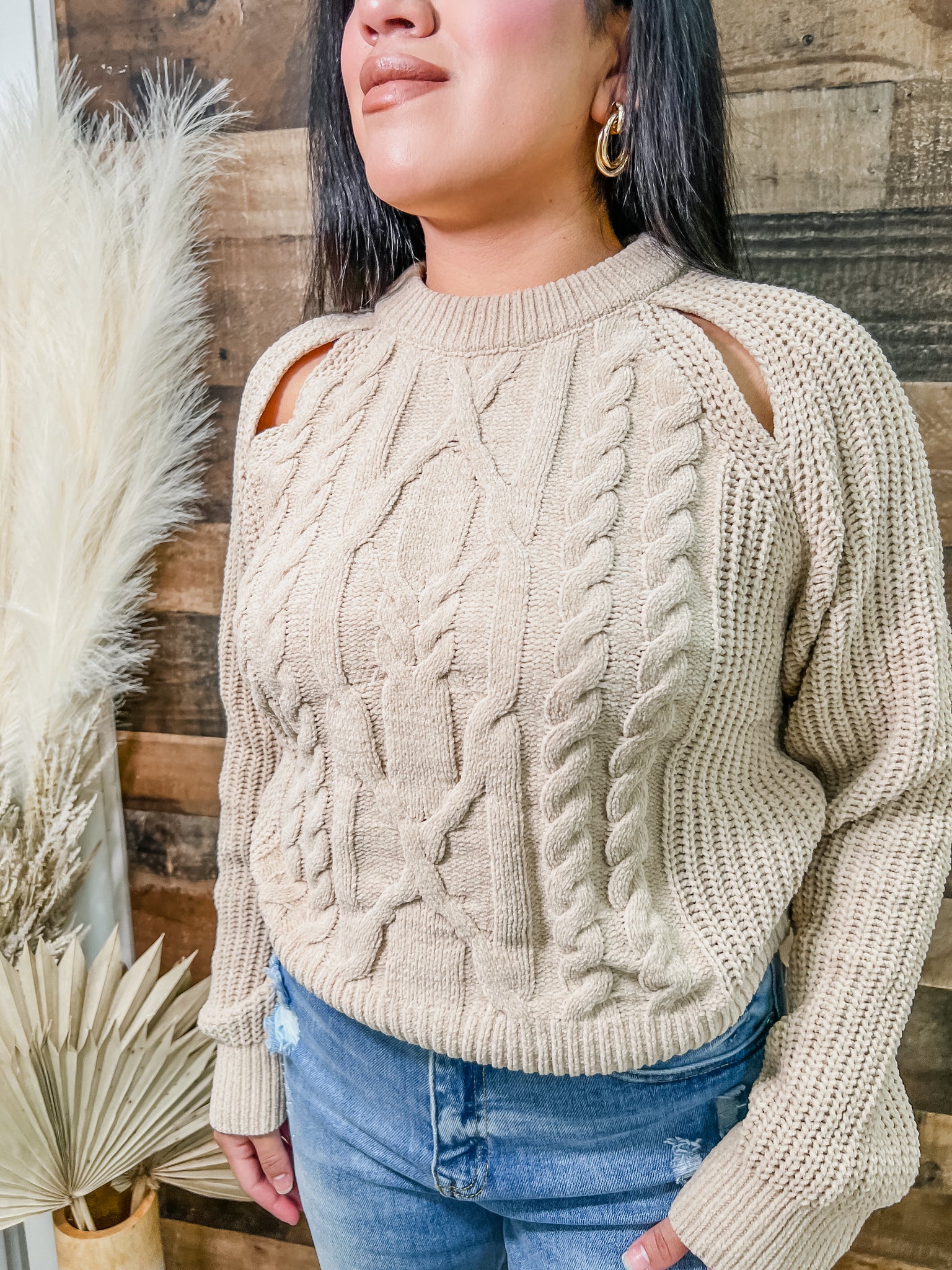 Allison Cut Out Chunky Knit Sweater