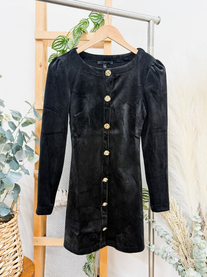 Stassi Gold Button Long Sleeve Dress