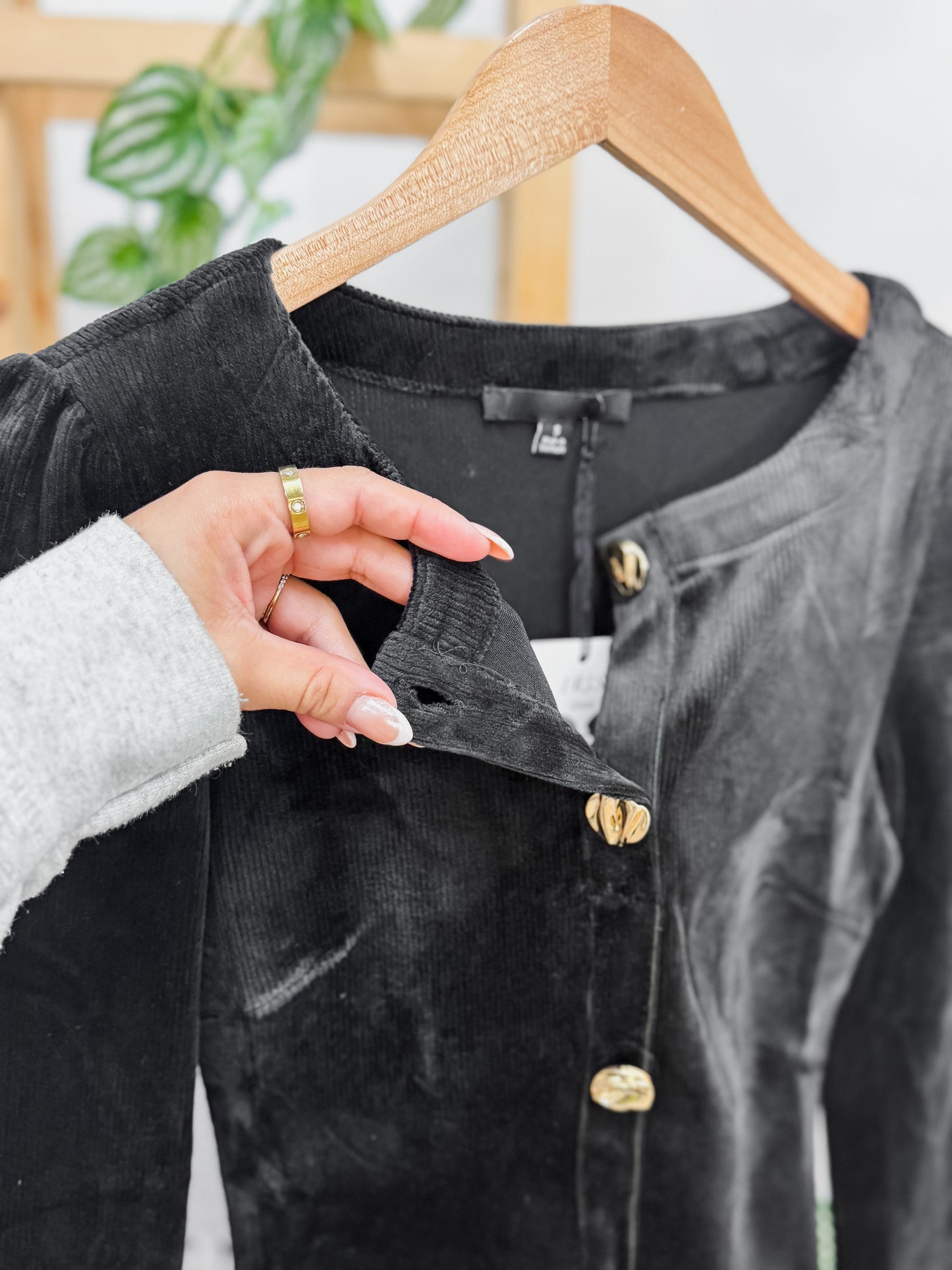 Stassi Gold Button Long Sleeve Dress