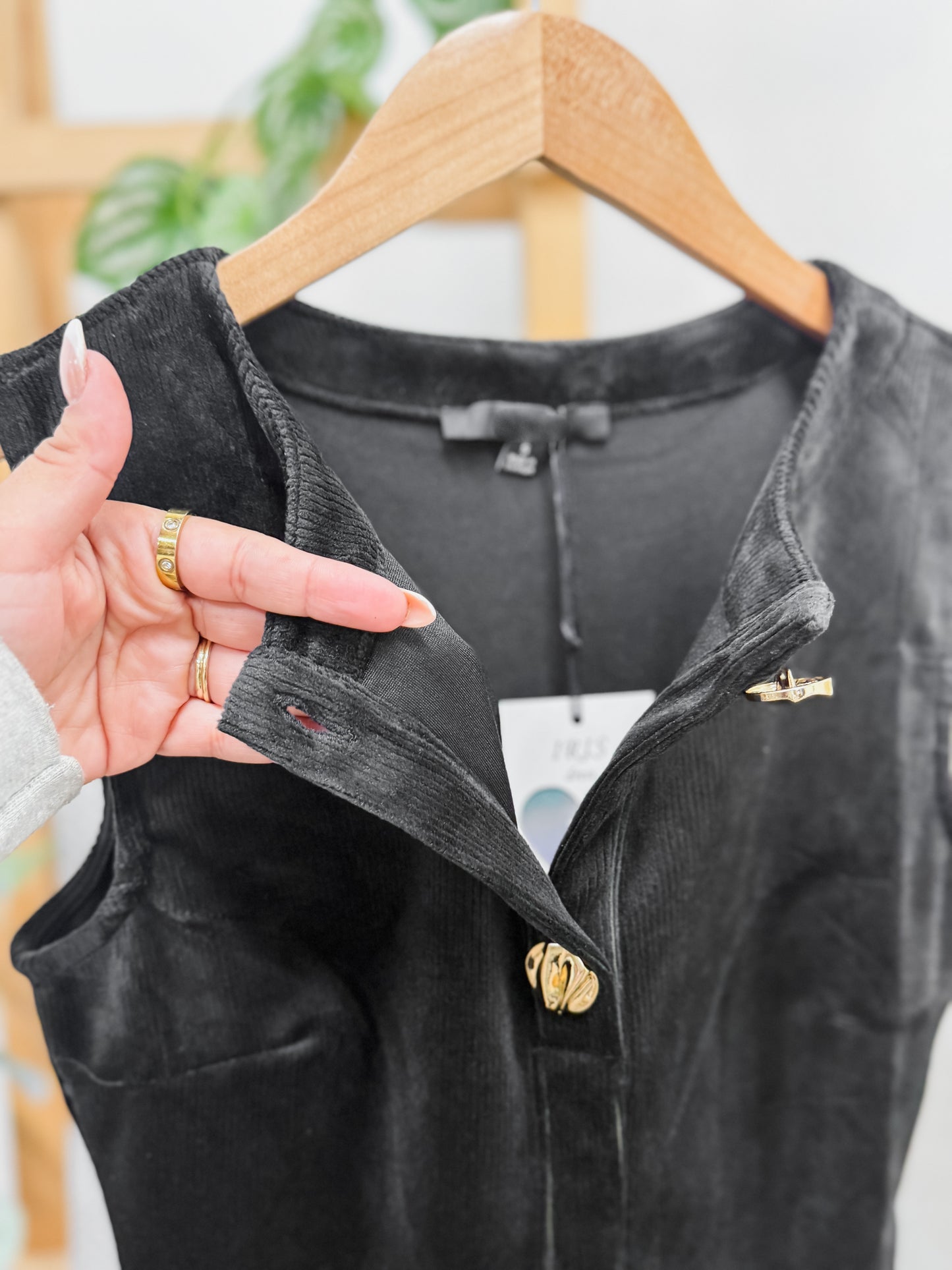 Alice Gold Button Sleeveless Dress