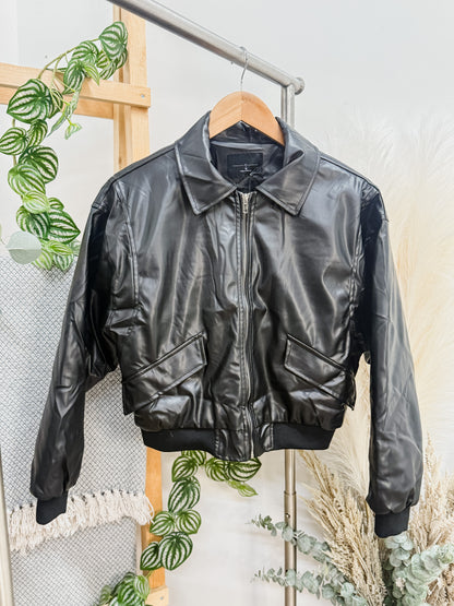 Kiara Leather Bomber Jacket