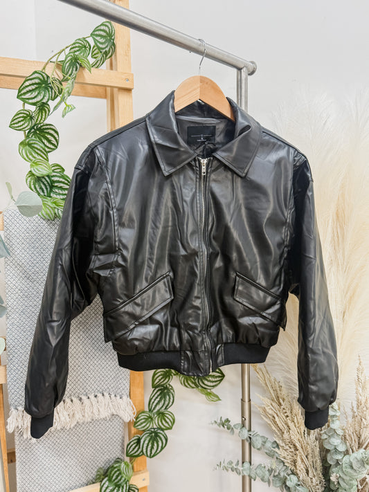 Kiara Leather Bomber Jacket