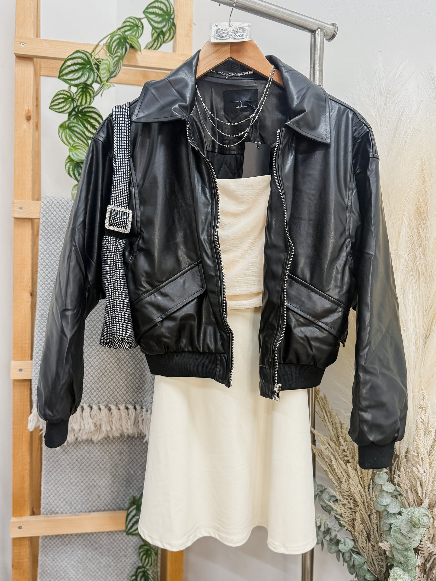 Kiara Leather Bomber Jacket