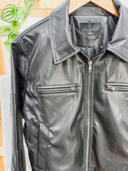 Drew Leather Collared Jacket