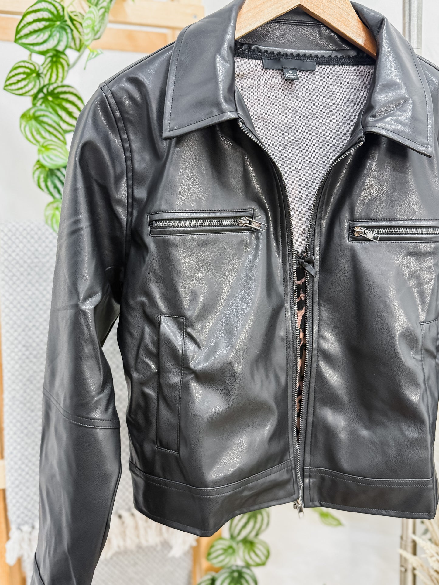 Drew Leather Collared Jacket