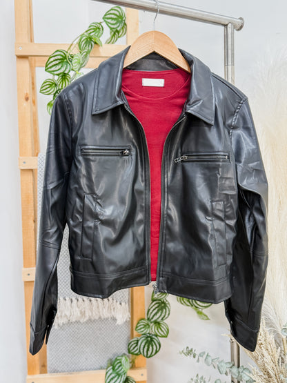 Drew Leather Collared Jacket