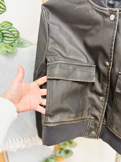 London Vintage Leather Bomber Jacket