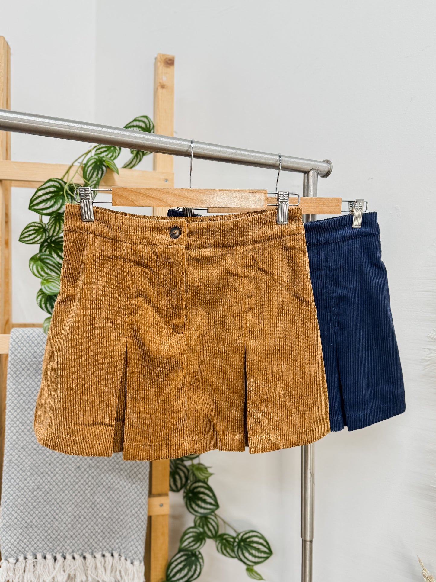 Marissa Corduroy Pleated Skirt