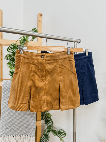 Marissa Corduroy Pleated Skirt
