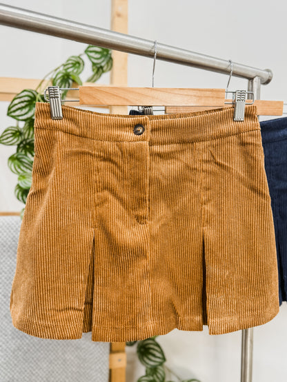 Marissa Corduroy Pleated Skirt