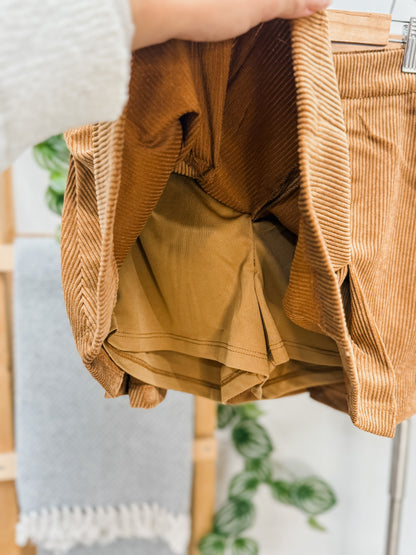 Marissa Corduroy Pleated Skirt