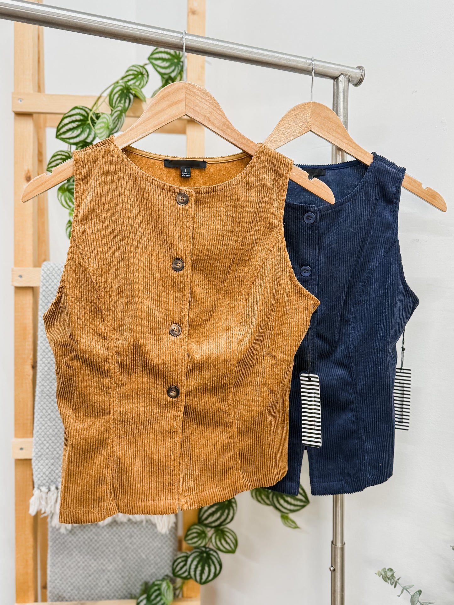 Marissa Corduroy Button Front Vest Top