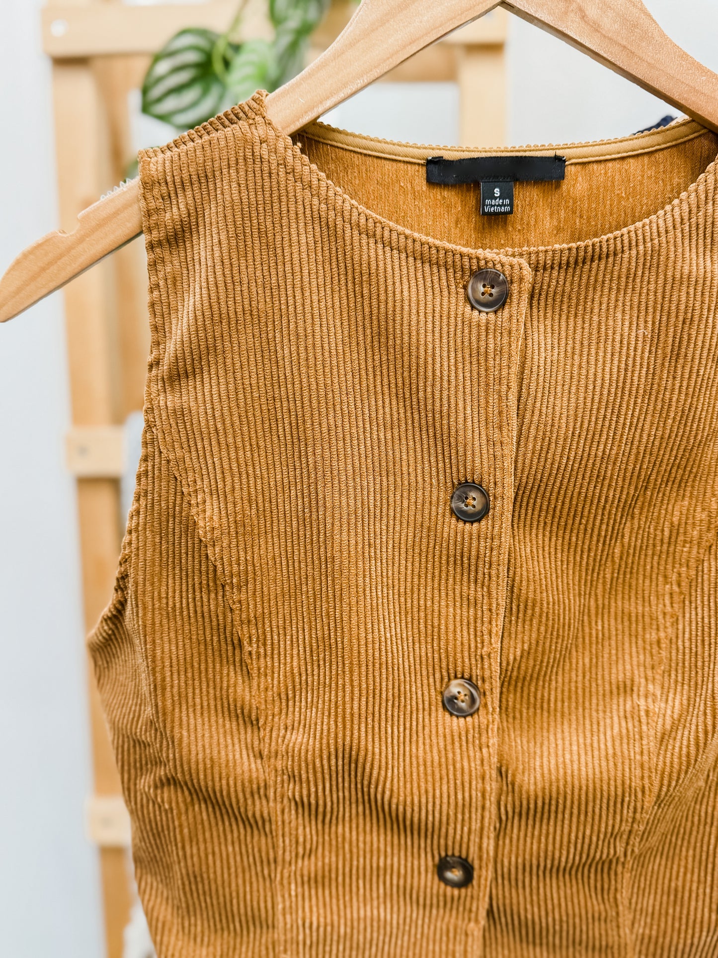 Marissa Corduroy Button Front Vest Top