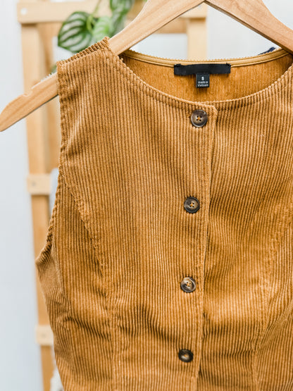 Marissa Corduroy Button Front Vest Top