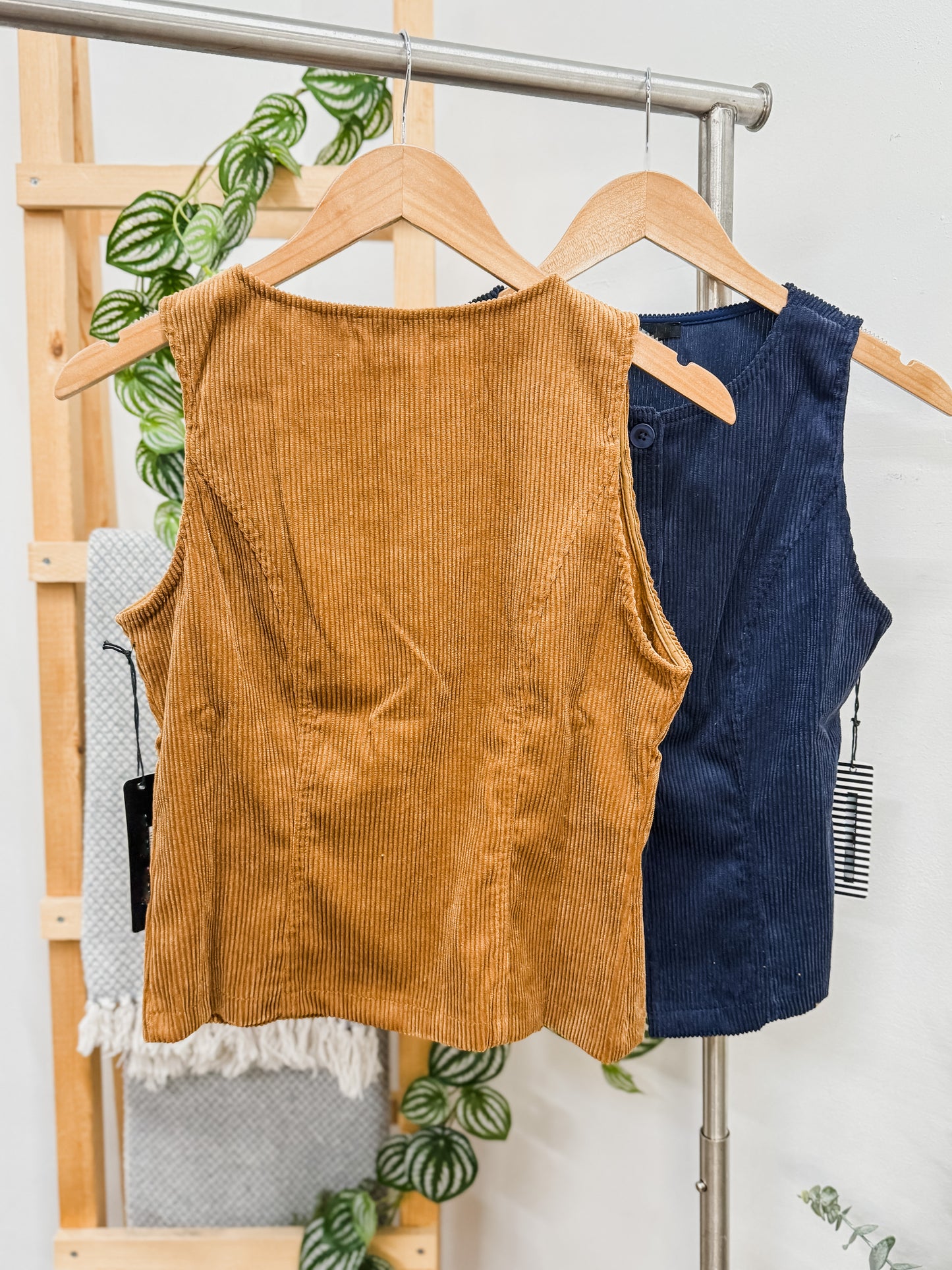 Marissa Corduroy Button Front Vest Top