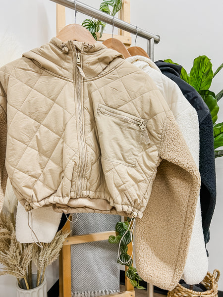 Christa Sherpa Zip Up Hooded Jacket