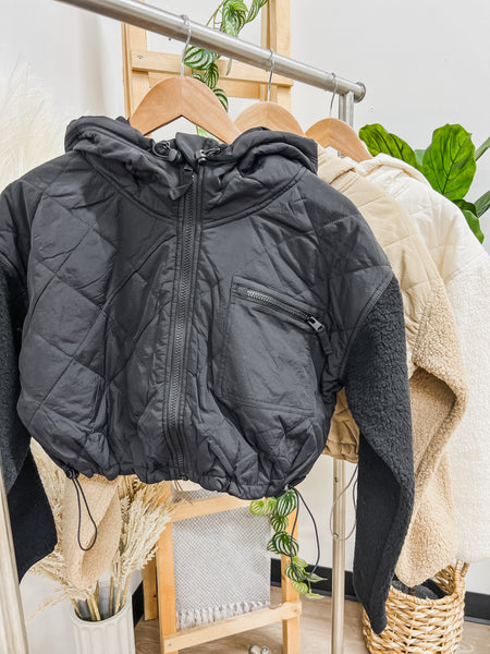 Christa Sherpa Zip Up Hooded Jacket