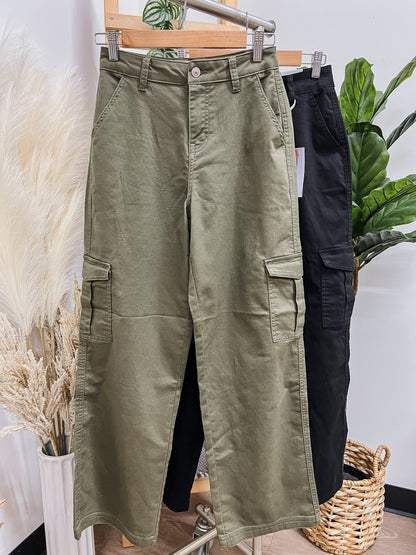 Kiana Cargo Wide Leg Stretch Pants