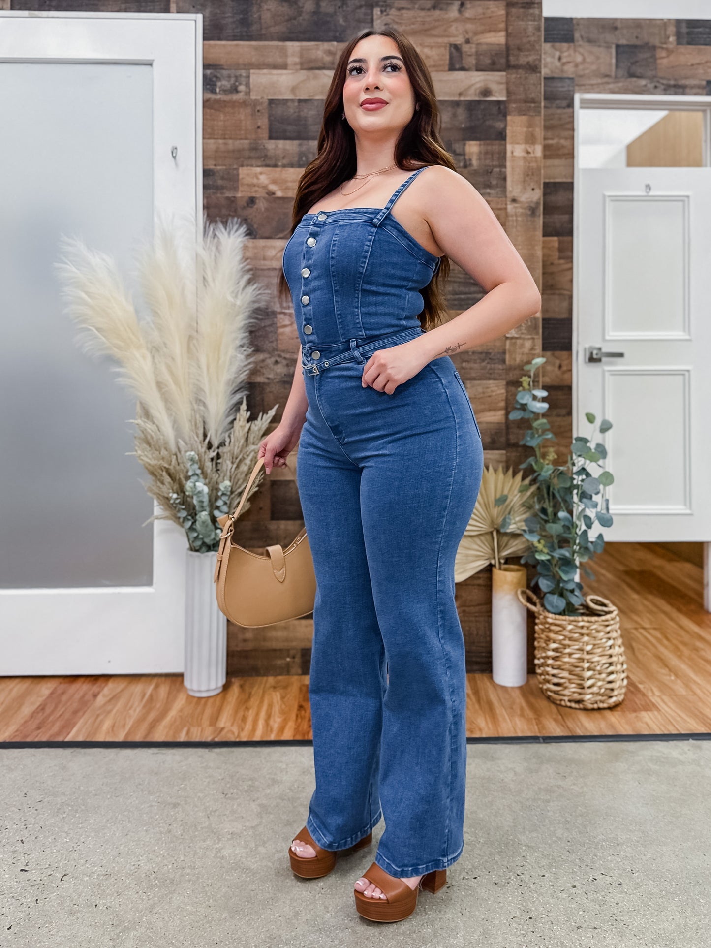 Donna Denim Stretch Jumpsuit