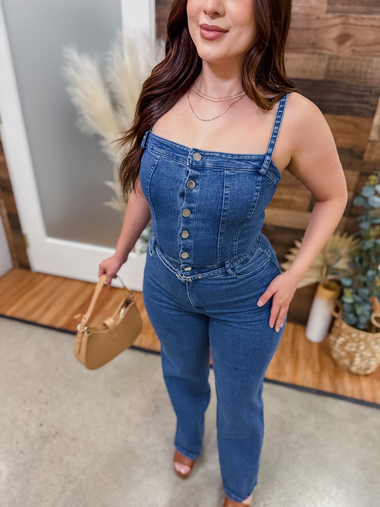 Donna Denim Stretch Jumpsuit