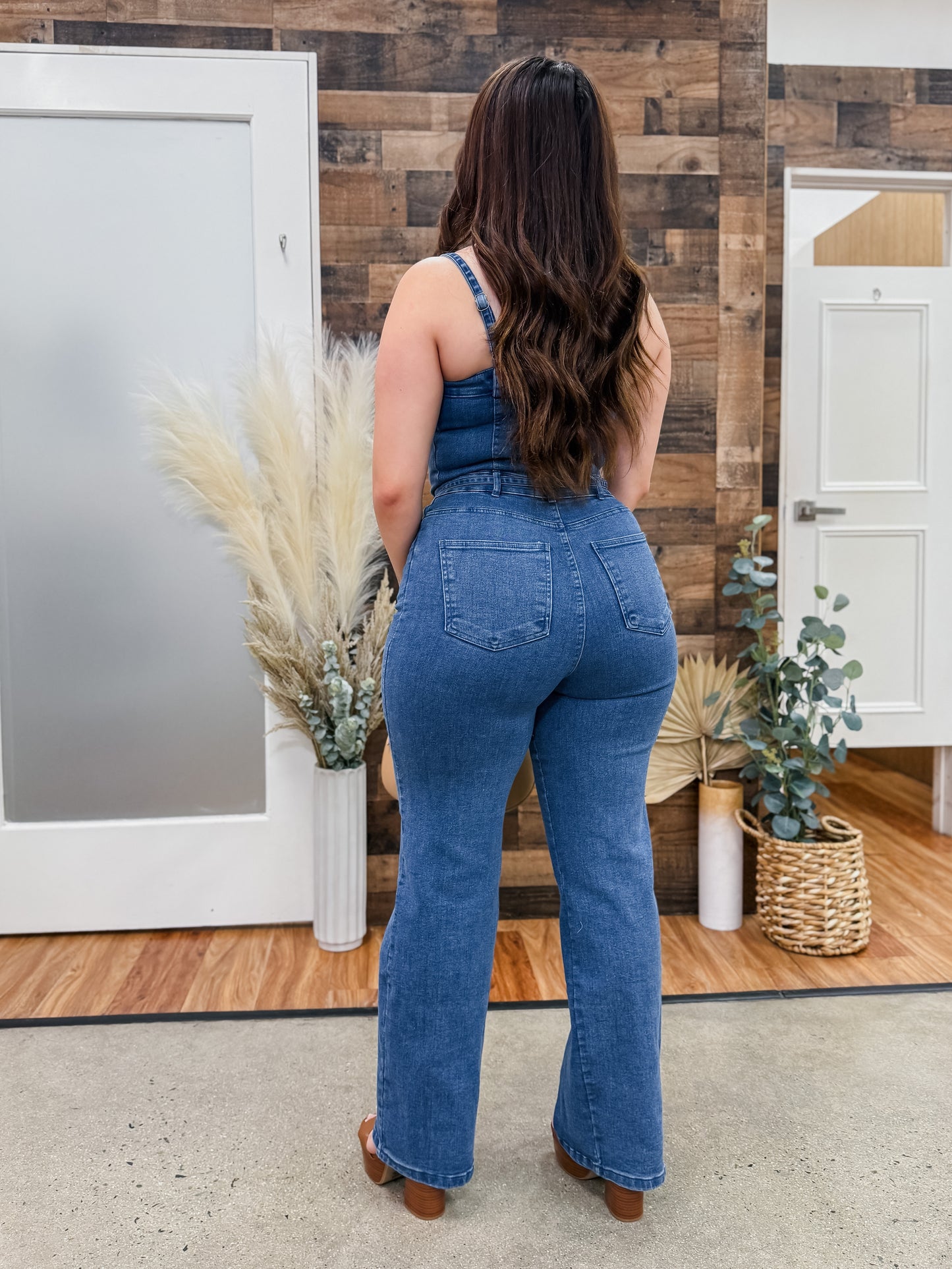 Donna Denim Stretch Jumpsuit