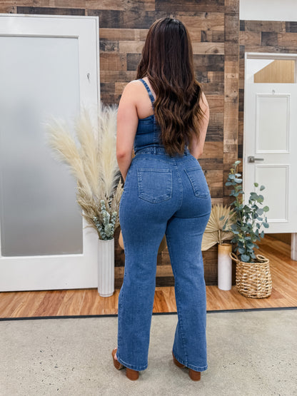 Donna Denim Stretch Jumpsuit