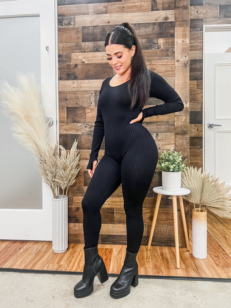 RESTOCK! Rosalie Ribbed Long Sleeve Unitard