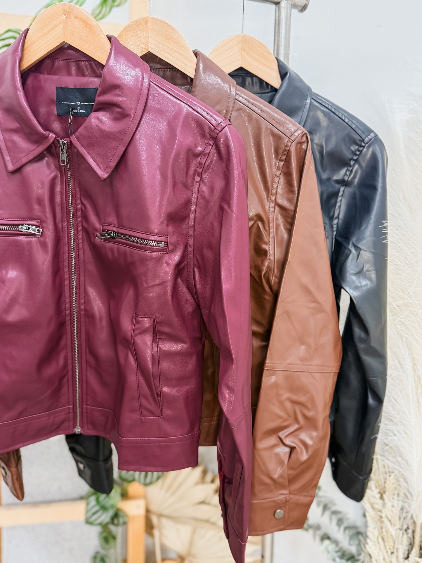 Drew Leather Collared Jacket