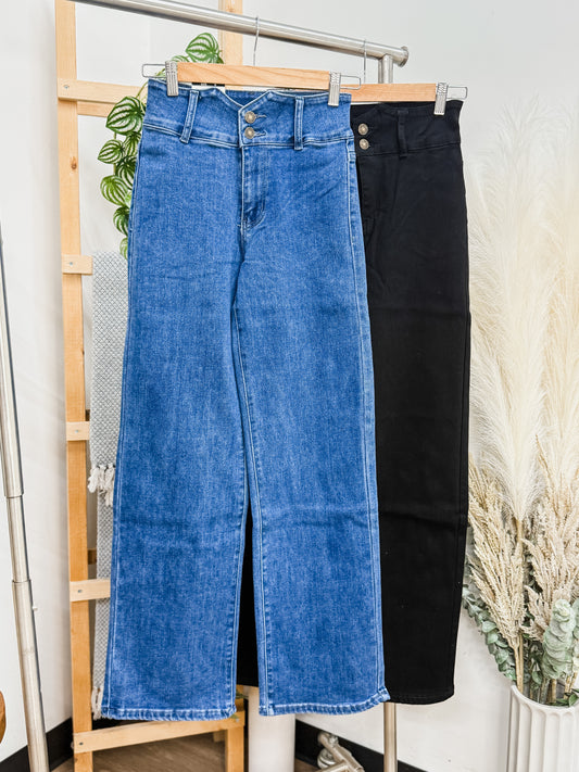Sloane High Waist Wide Leg Stretch Jeans