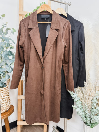 Bridgette Suede Long Line Coat