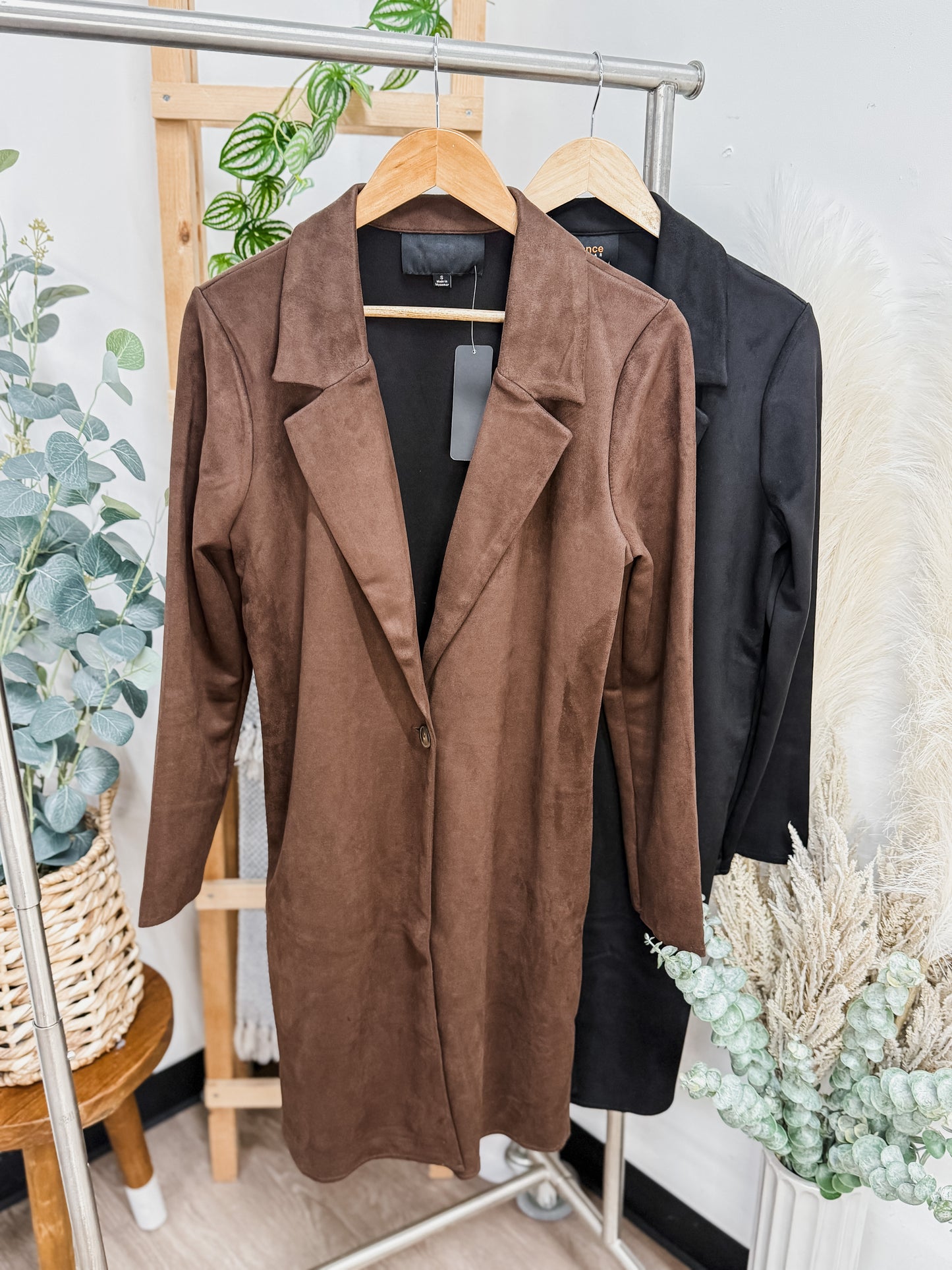 Bridgette Suede Long Line Coat