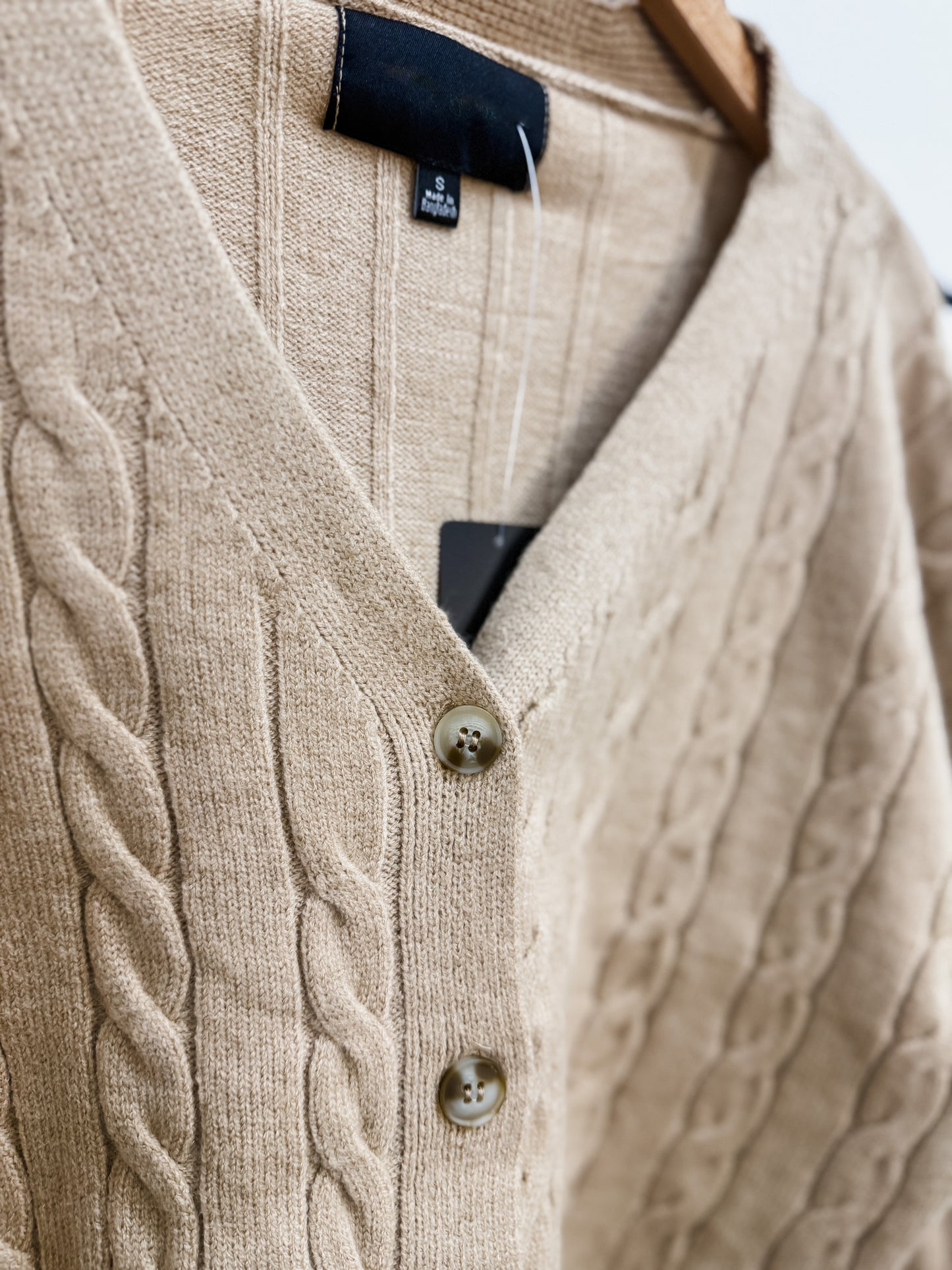 Maeve Cable Knit Drop Shoulder Cardigan