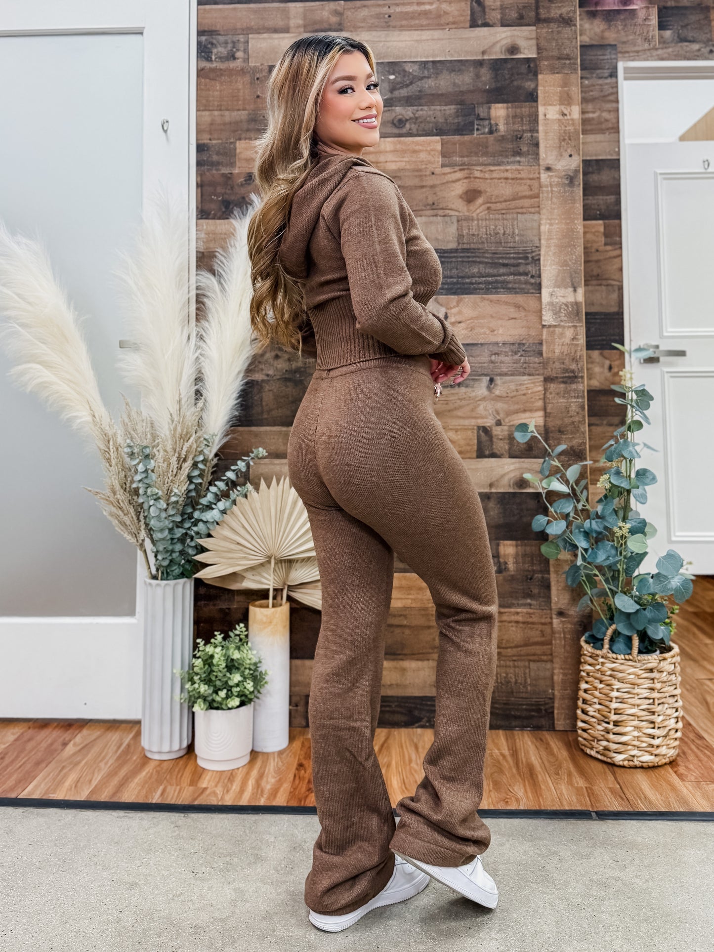 Areli Knit Zip Hoodie Matching Set