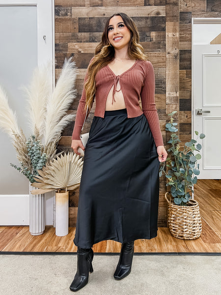 Elena Silk Midi Skirt