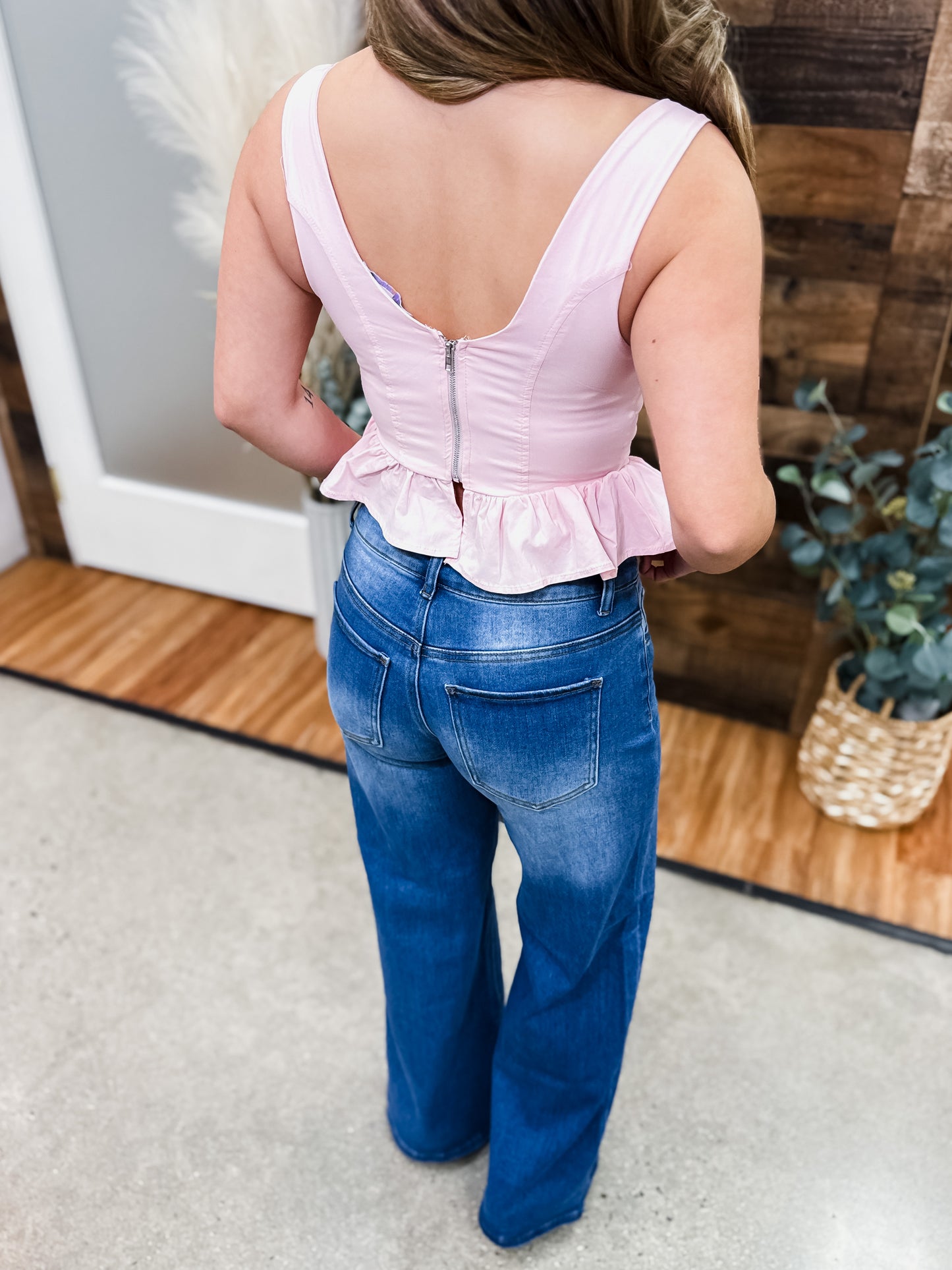 Rosalie Bow Ties Sleeveless Peplum Top