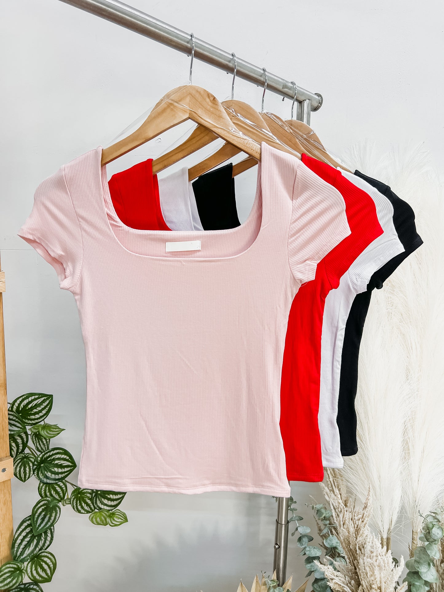 Jasmin Square Neck Ribbed Tee