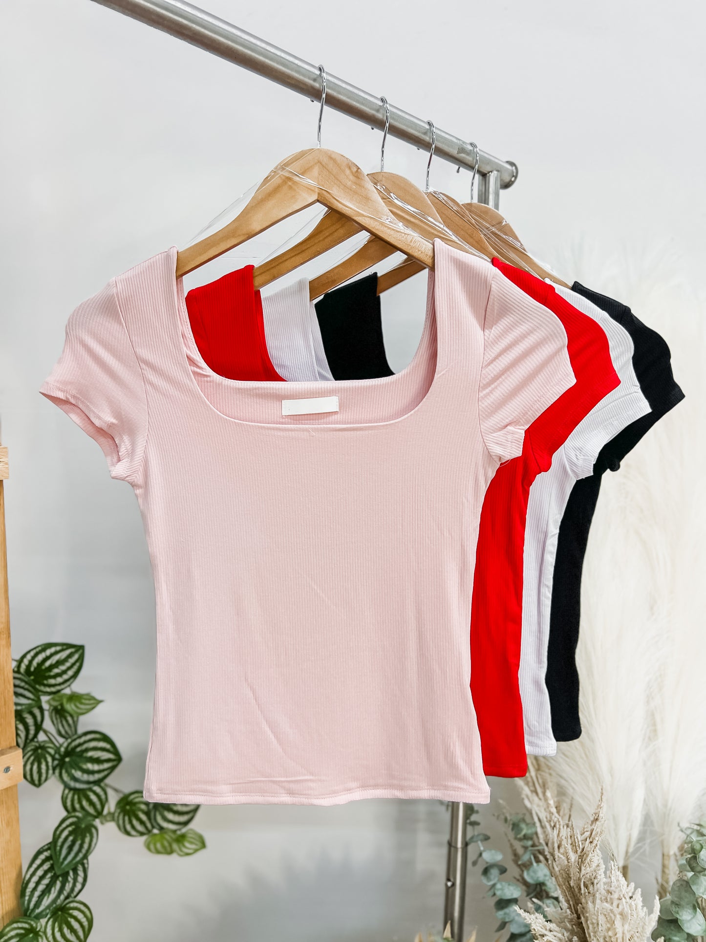 Jasmin Square Neck Ribbed Tee