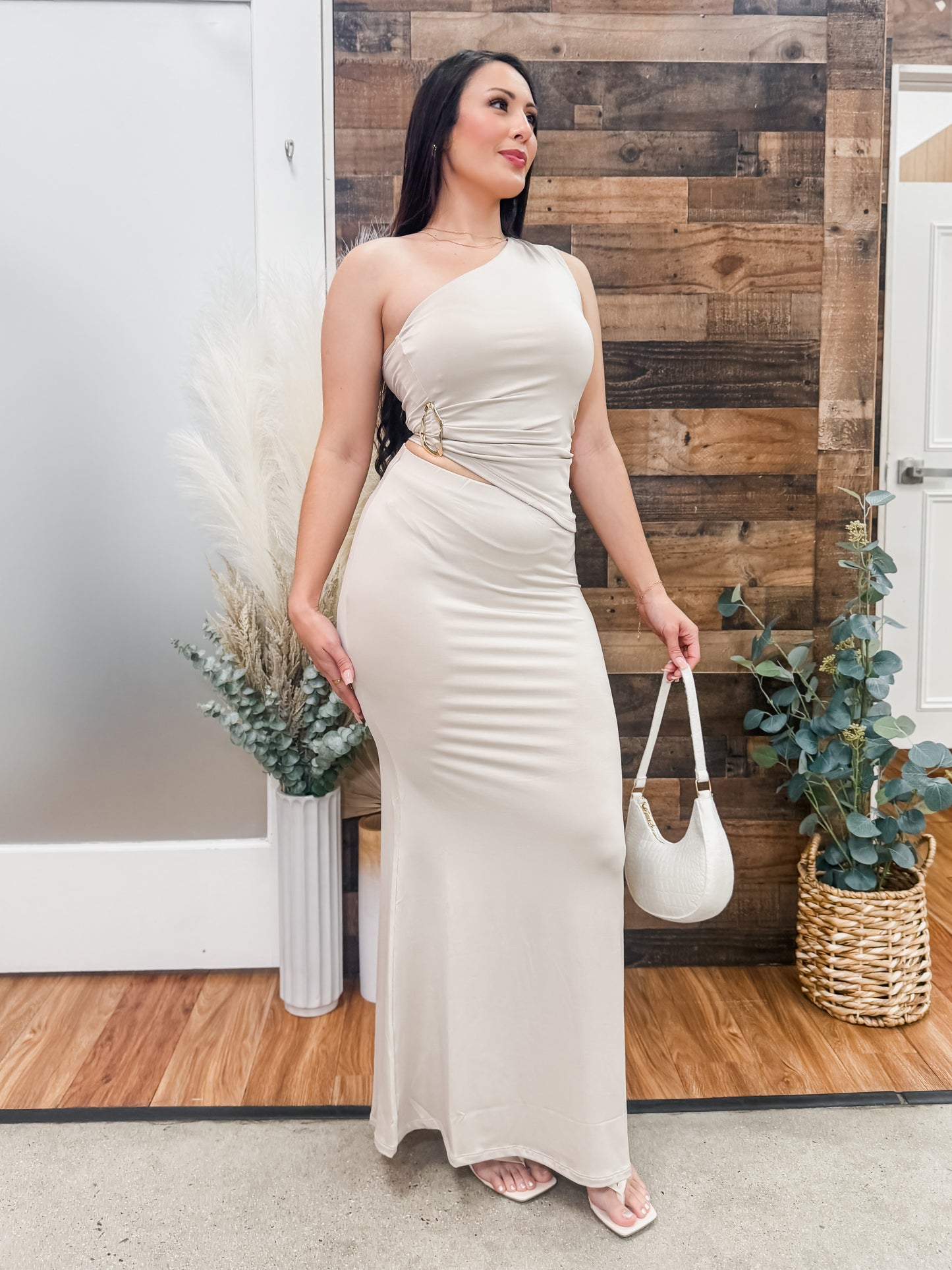 Natasha Midi Skirt One Shoulder Top Set