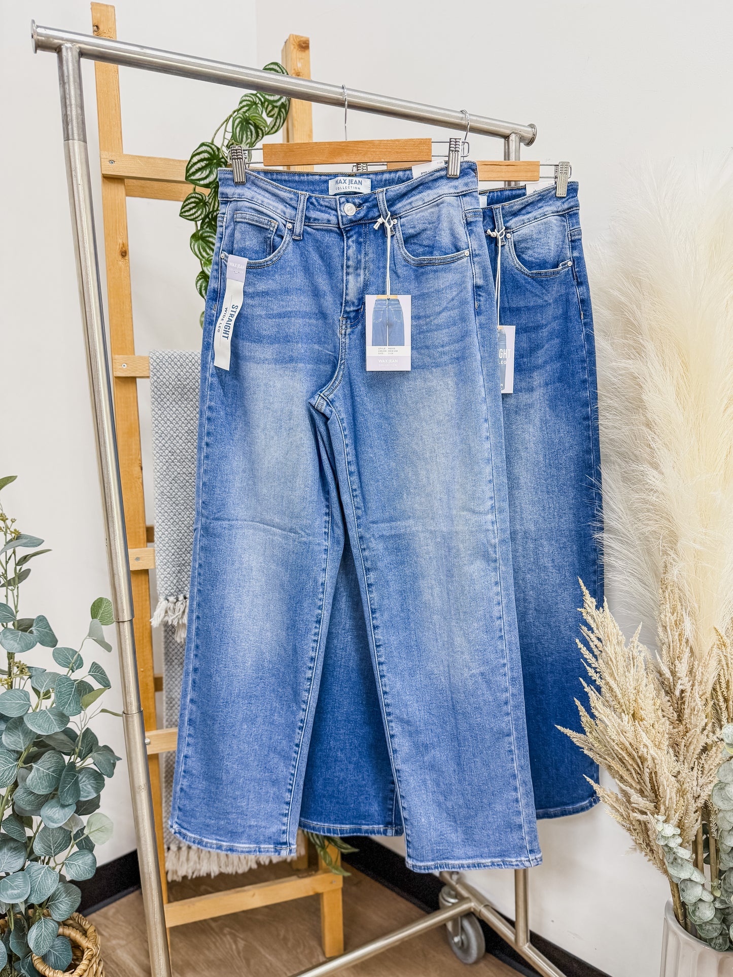Claire Straight Wide Leg Stretch Jeans
