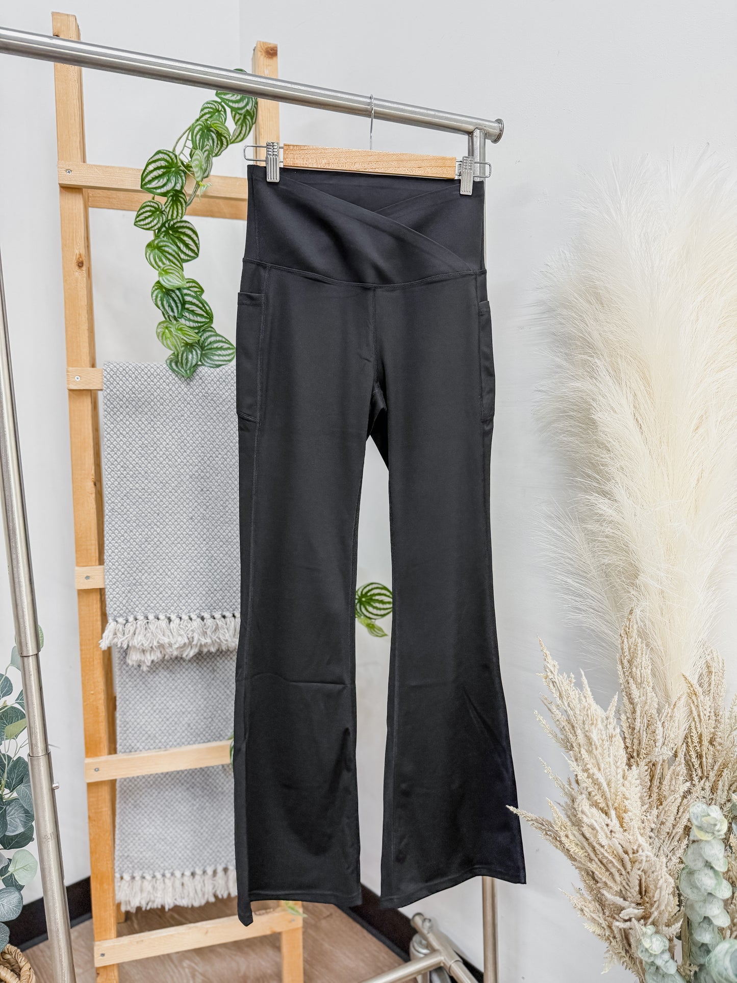 Lola Crossover Waistband Flared Leggings