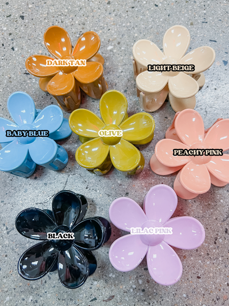 Flower Claw Clip Matching Scrunchies Set