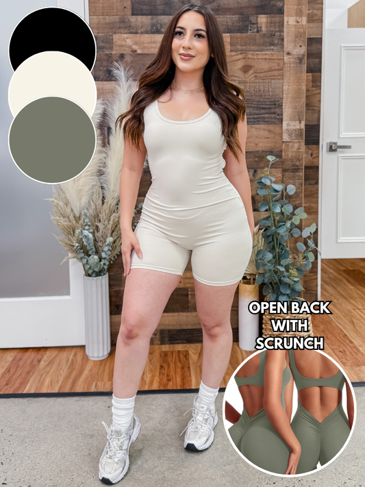 Hazel Open Back Stretch Romper