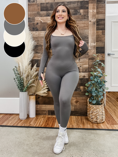 RESTOCK! Olivia Square Neck Long Sleeve Jumpsuit