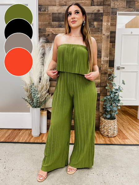 Janette Pleated Stretch Jumpsuit