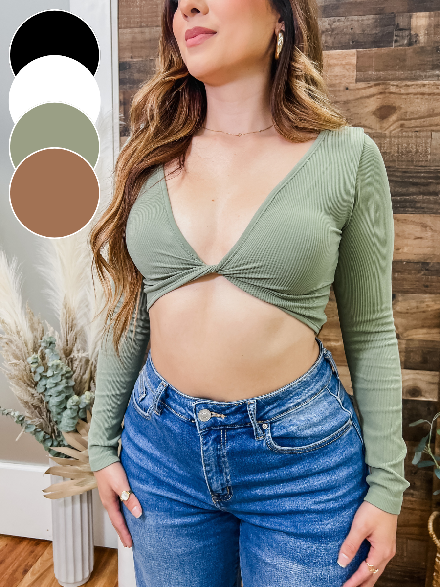 Ria Knot Seamless Long Sleeve Top